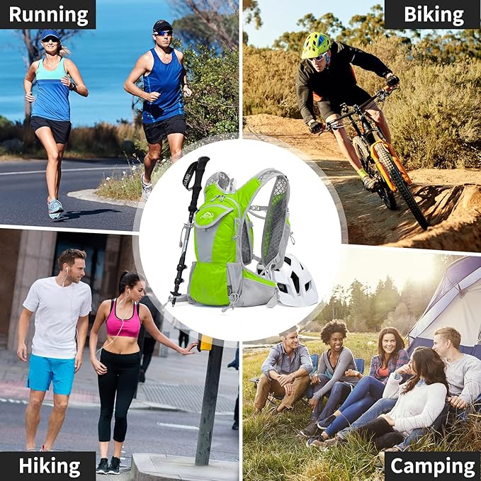 Hydration Pack Backpack, Lightweight Water Backpack with 2L Leakproof Hydration Bladder Daypack for Men Women,Running Hydration Vest for Outdoor Trail