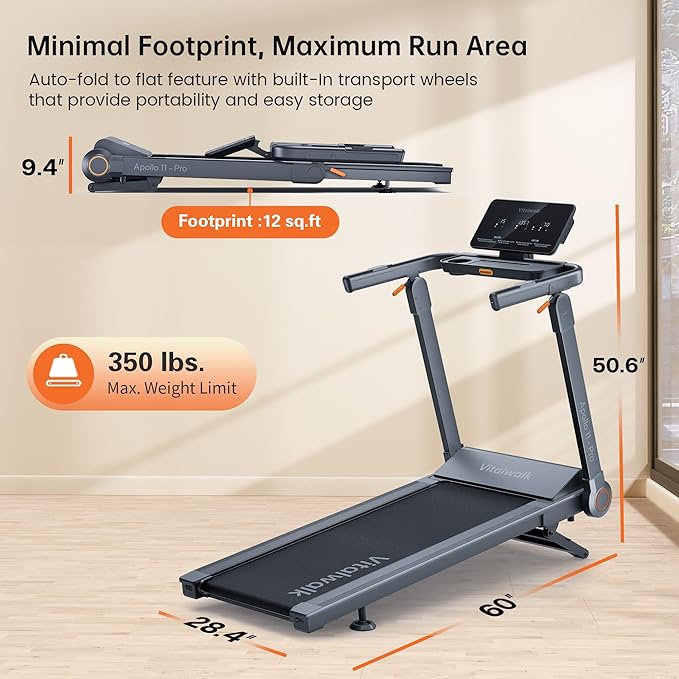 Foldable Treadmill with 15% Auto Incline & 10MPH - Commercial 3.5HP Brushless Quiet, 18"x48" Wide Running Deck, Walking Pad Treadmill for Home Gym Office, 350lbs Capacity, APP - No Installation