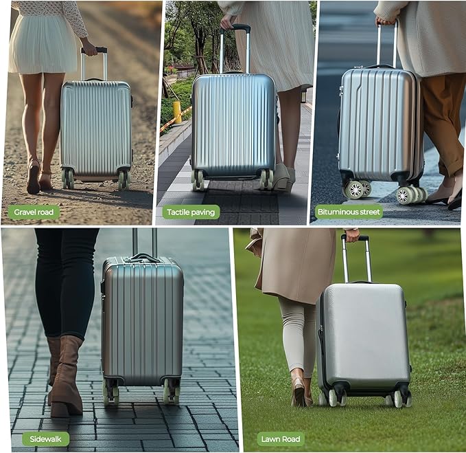 8 Pcs Upgrade Luggage Wheel Covers, Carry On Luggage Suitcases,Wear-Resistant, Anti-Noise, Silicone Wheel Protective Covers for 2-2.4" Spinner Wheel,Essential Travel Accessories (Green)