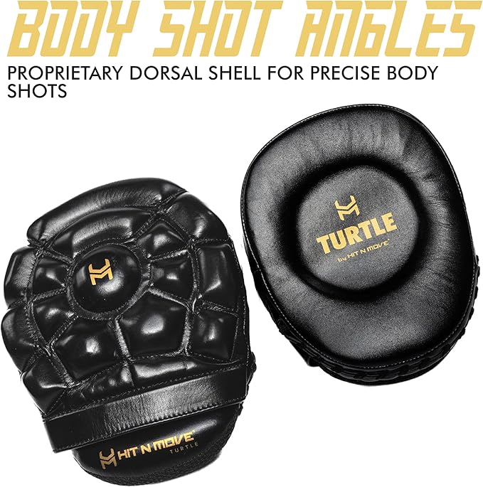 HIT N MOVE Turtle Boxing Mitts and Pads Suitable for Boxing Gloves Men, Boxing Equipment, MMA Gloves Men, UFC Gloves, Boxing Mitts Leather, Training Gear for Athletes, High-Performance Focus Mitts