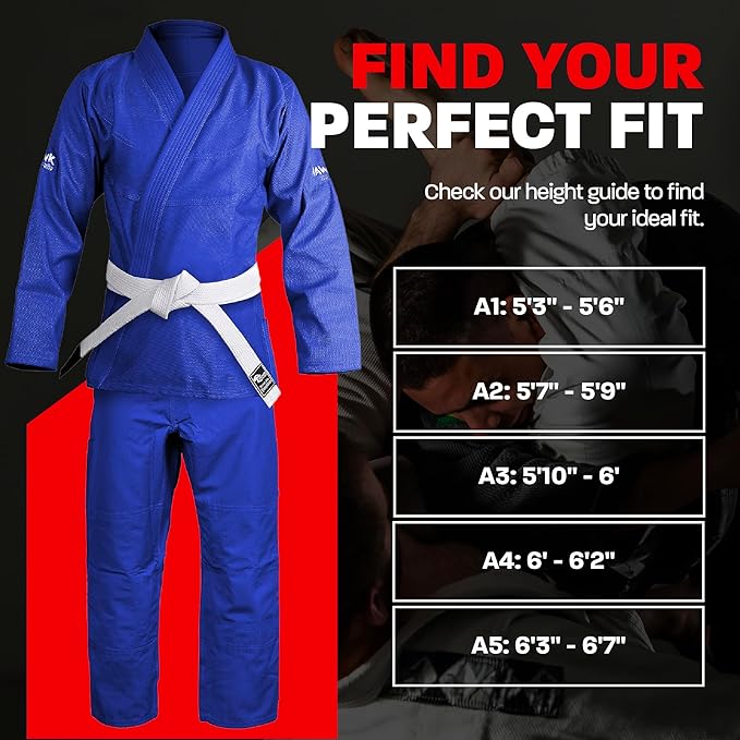 Hawk Sports Brazilian Jiu Jitsu Gi for Men and Women with Jacket, Pants, and White Belt for Martial Arts Training