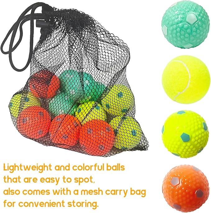2 inch Dog Training Tennis Balls and Rubber Balls, Interactive Dog Playing Balls Dog Toy Balls Chew Toys for Small Medium Size Dogs Playing Fetching (16 Pack)