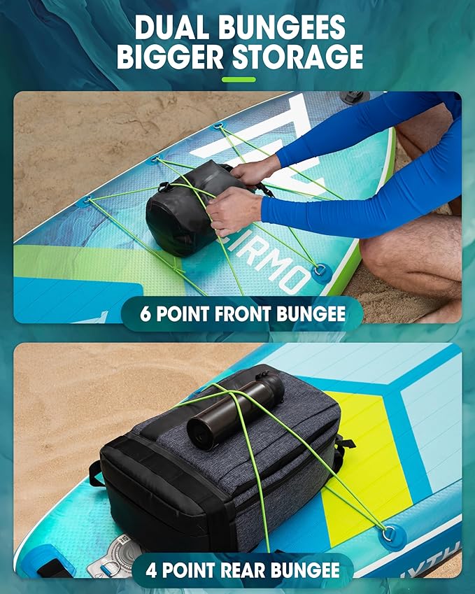 Inflatable Stand Up Paddle Board for Adults with Seam Welded Technology, 10'6''x33''x6'', Durable SUP with Dual-Blade Paddle and Complete Accessories, 390 lbs Capacity, Beginner-Friendly