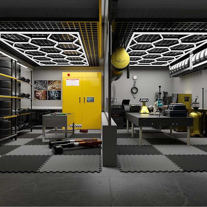 Home Gym Mat, Puzzle Exercise Mat, EVA Interlocking Foam Floor Tiles for Home Workout Equipment and Kids' Play Areas - Blue, 24 in x 24 in x ½ in - (Grey, 24 Pack, 96 SQ FT)