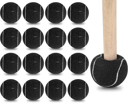 24 Pcs Precut Tennis Balls for Furniture Legs and Floor Protection Chairs Desks Furniture Tennis Balls for Chairs Feet Long Lasting Foot Covers(Black)