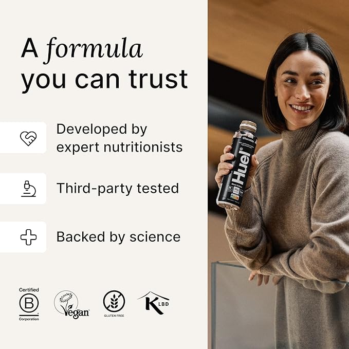 Huel Black Edition Ready-to-Drink | Vanilla Meal Replacement Shake | 35g High Protein Drink | 27 Vitamins & Minerals, Vegan, Gluten Free | Plant Based | High Fiber, Low Sugar | 16.9 Fl Oz, 12 Pack