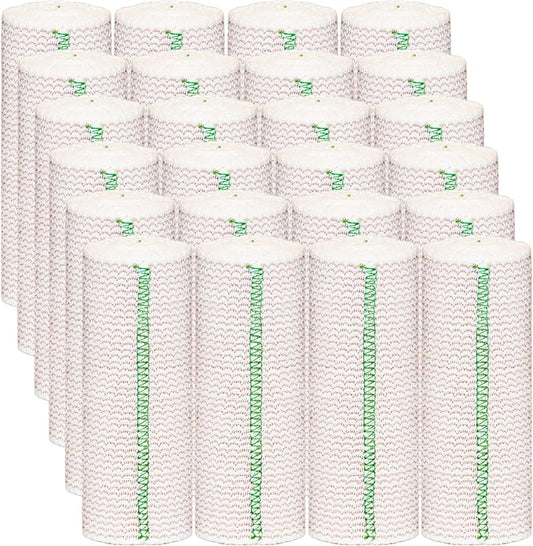 24 Pack Elastic Bandage Wrap 6” Bandage Wrap with Hook and Loop Closure on Both Ends Self Adhesive Bandage Wrap for Sports, Medical, and Injury Recovery