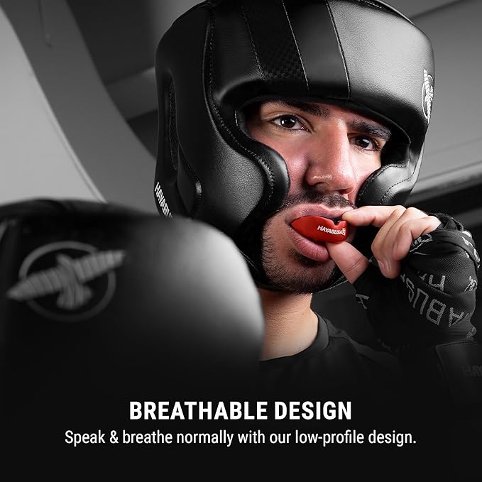 Hayabusa Combat Sports Mouth Guard Youth, Kids and Adult Sizes Comes with Case - Red/Black, Adult