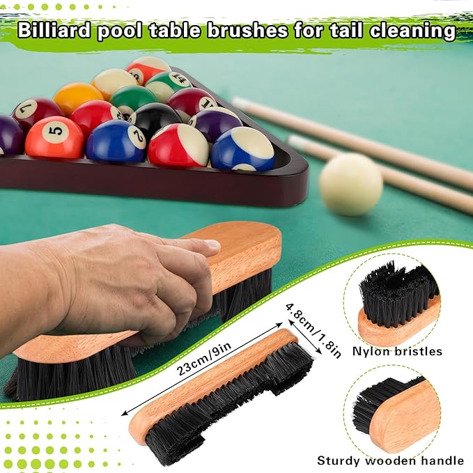 31 Pcs Billiard Accessory Kit Billiard Pool Table Balls with Triangle and Diamond Ball Holder Cue Chalks Pool Table Brush Set