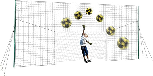3-in-1 Soccer Training Rebounder & Goal Backstop Net - Soccer Goal for Volley, Passing, Solo Training - Outdoor Sports, Backyard Games