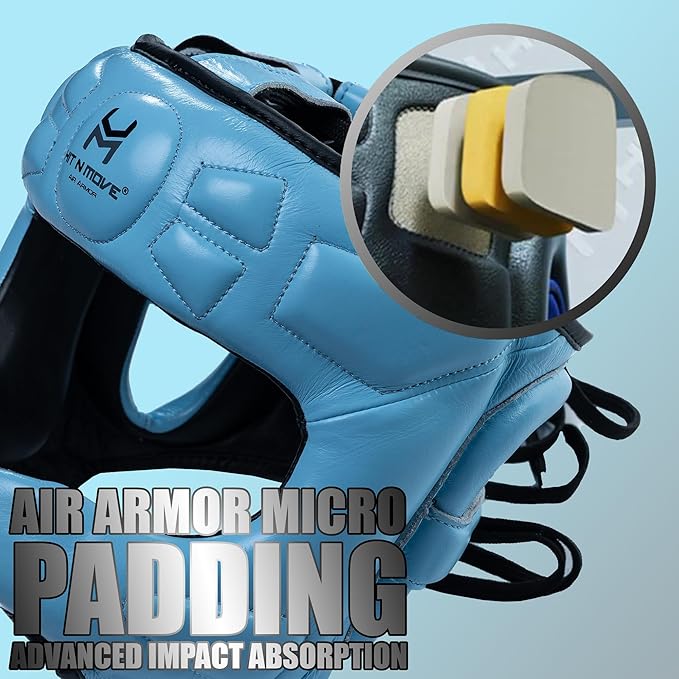 HIT N MOVE® Air Armor Face Saver Boxing Headgear, Lightweight Protective Gear for MMA, Kickboxing, Martial Arts, Training & Sparring and Combat Sports