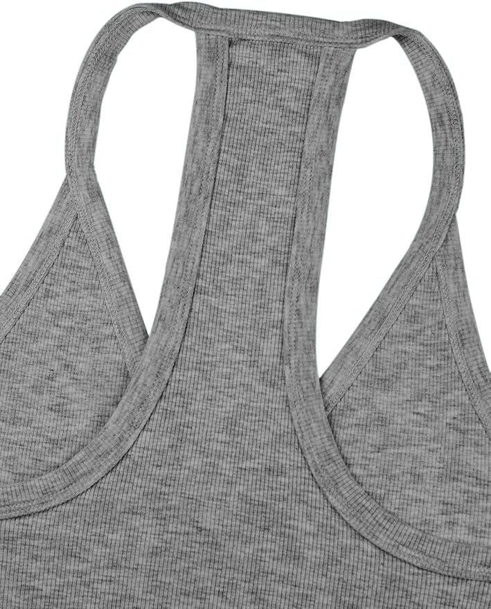 iGENJUN Workout Tops for Women Racerback Basic Tank Summer 2025 Camisole V Neck Slim Fit Ribbed Sleeveless