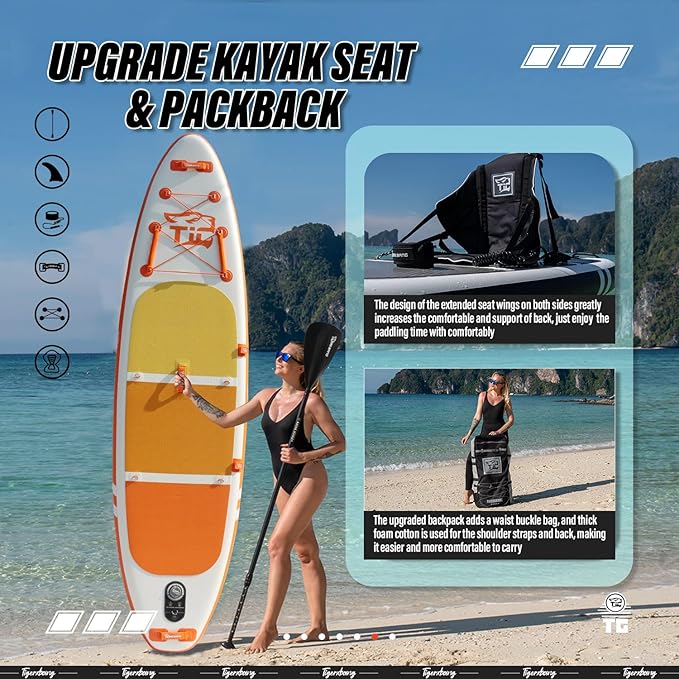 Inflatable Paddle Board with Premium SUP Board Accessories, Allround Paddle Boards for Adults/Kids,Stand Up Paddle Board Defender Collection