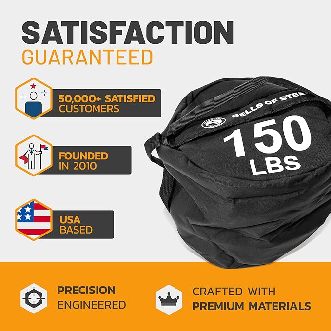 Sandbags for Working Out [Bells of Steel] Workout Sand Bag, Strongman, Commercial and Home Gym Sand Bags for Weight Training with Handles for Fitness
