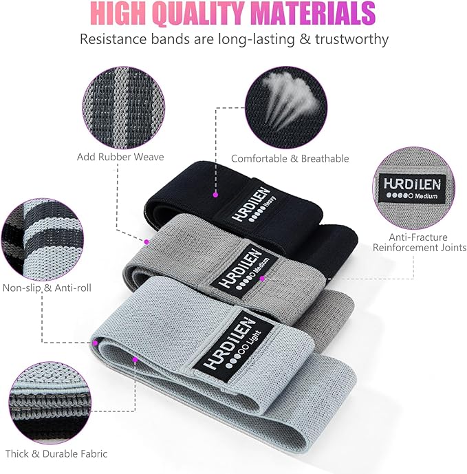 Resistance Bands for Working Out, Exercise Workout Bands for Women & Men, 3 Levels Elastic Stretch Bands for Exercise with Carry Bag for Physical Therapy, Home Fitness, Strength Training, Yoga