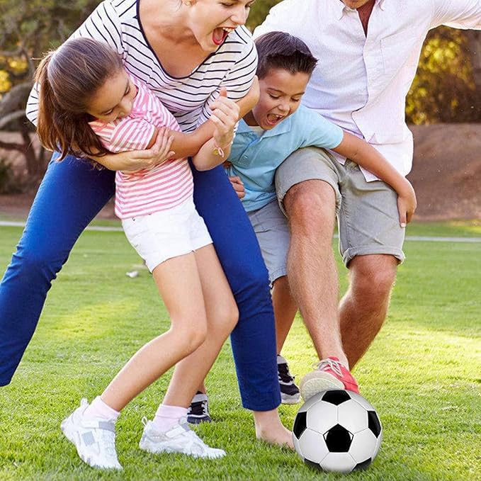 6 Pcs Deflated Soccer Ball Bulk with Pump Size 5/4/3 Sport Soccer Ball Training Ball for Adult Soccer for Game Match Birthday Party Gift