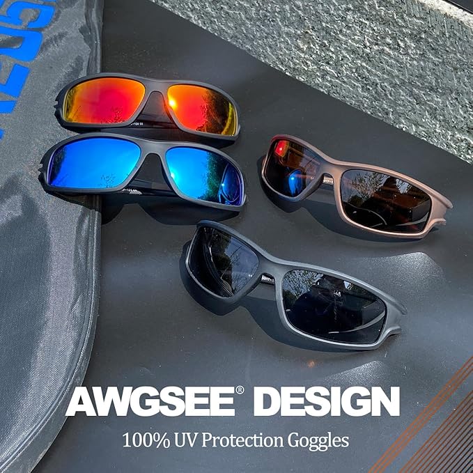 3PACK Polarized Sports Sunglasses for Men Driving Golf Fishing Running Sun Glasses UV400 Protection