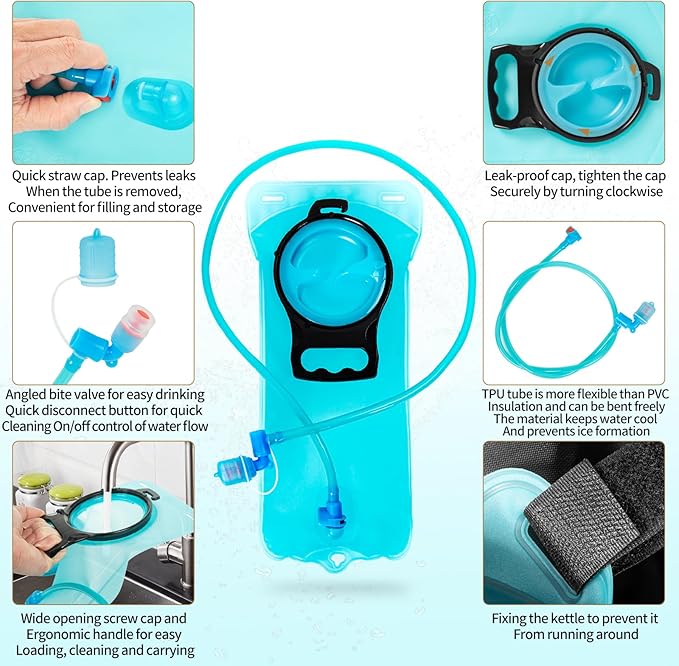 Hydration Backpack, Tactical Molle Water with 2L TPU Water Bladder, for Men Women Lightweight Water Backpack, Hydration Pack for Hiking, Biking, Climbing and Hunting