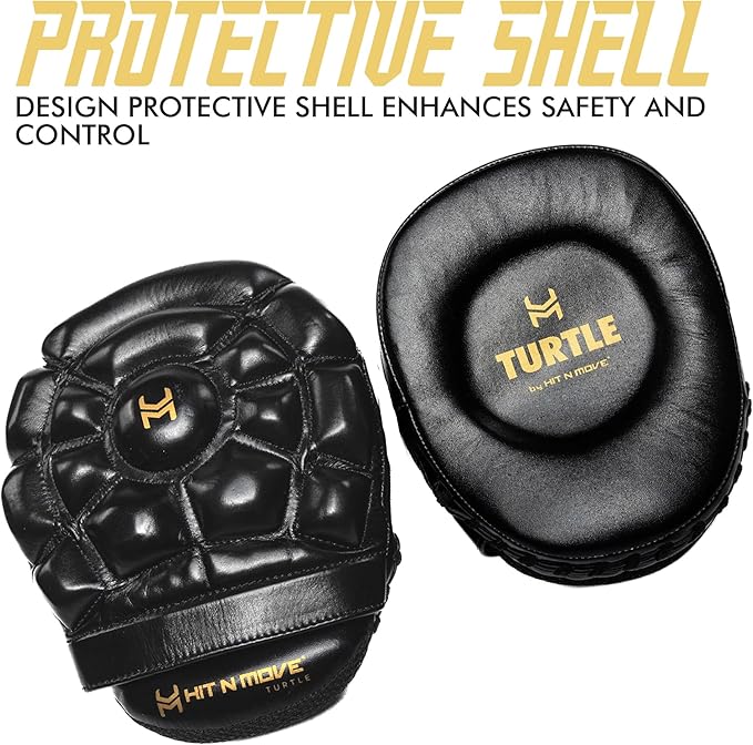 HIT N MOVE Turtle Boxing Mitts and Pads Suitable for Boxing Gloves Men, Boxing Equipment, MMA Gloves Men, UFC Gloves, Boxing Mitts Leather, Training Gear for Athletes, High-Performance Focus Mitts