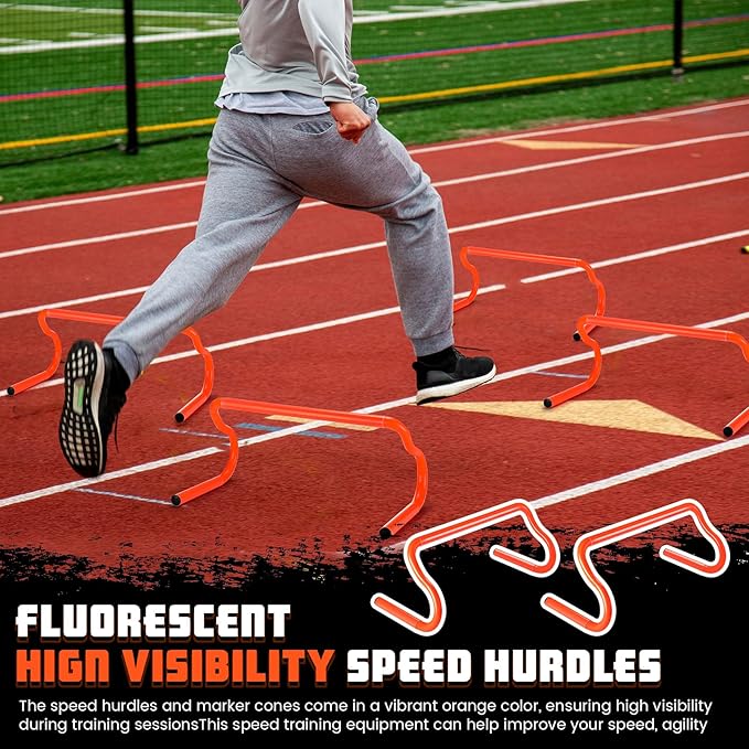 5 Pcs Speed Agility Training Hurdles Detachable Durable Equipment Plyometric and All Purpose Speed Training Hurdle Equipment for Athletes Soccer Basketball