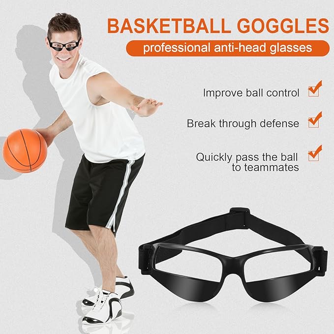 7 Pack of Basketball Dribbling Goggles，Basketball training,Aid Training Equipment for Improving Court Vision，Adjustable Basketball Sports Training Glasses，Improves ball handling