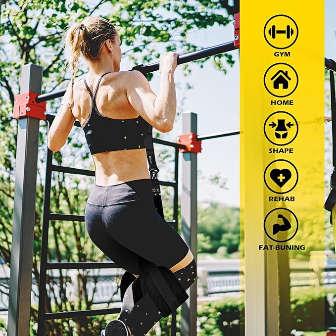 Pull Up Assistance Bands, Adjustable Heavy Duty Resistance Band for Pull Up, 3 Pull Up Bands, Comfortable Fabric Feet/Knee Rest, Assistance Bands for Pull-Up, Home Fitness, Body Stretching