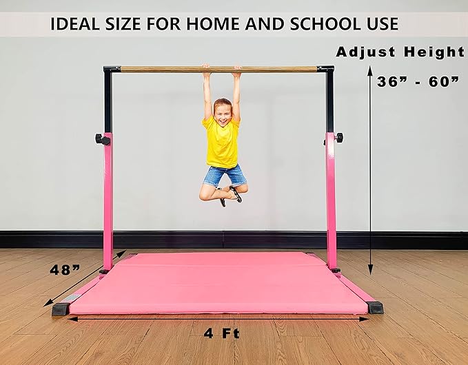 4FT/5FT Gymnastic Bar Set Gymnastics Horizontal Bar Gymnastics Kip Bar for Kids Home Use