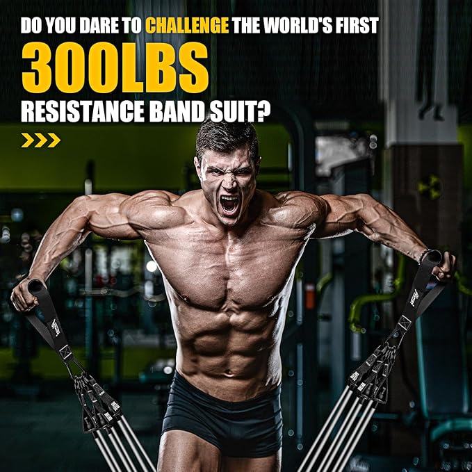 HPYGN Resistance Bands, Heavy Exercise Bands with Handles, Fitness Bands for Working Out, Workout Bands for Men, Weight Bands Set for Muscle Training, Strength, Slim, Yoga, Home Gym Equipment