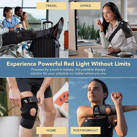 2025 Upgraded 3-in-1 Red Light Therapy Knee Massager w/Heat – 3 Wavelength Infrared Knee Brace for Joints, Knees, Elbow, Shoulder Recovery – Portable Heated Compression Wrap for Faster Relief