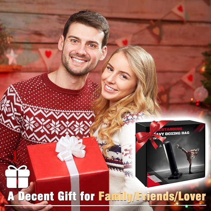 Heavy Boxing Bag with Stand for Adult Teens Kids, Freestanding Inflatable Punching Bag with Gloves, Men Women Stand Kickboxing Boxing Set for Martial Arts MMA Home Gym Exercise Training Equipment