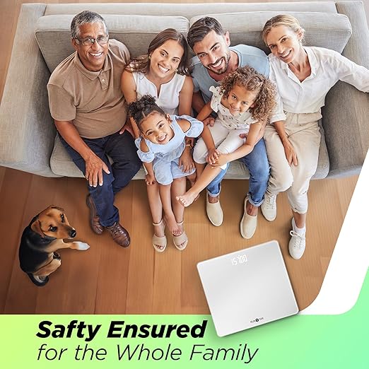 550lb Scale for Body Weight with Ultra-Wide Platform and Large LED Bezel-Less Display, Accurate High Precision Digital Bathroom Scale with Extra-High Capacity