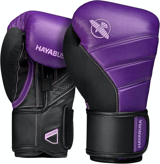Hayabusa T3 Boxing Gloves for Men and Women Wrist and Knuckle Protection, Dual-X Hook and Loop Closure, Splinted Wrist Support, 5 Layer Foam Knuckle Padding