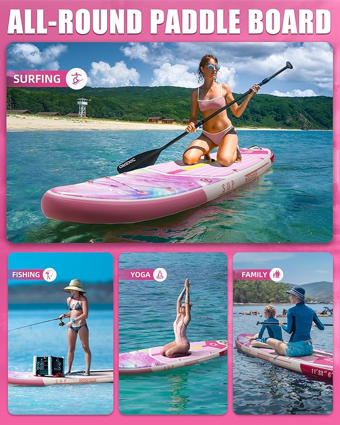 Inflatable Stand Up Paddle Board with SUP Accessories, Anti-Slip EVA Deck, 11'*33" Inflatable Paddle Boards for Adults & Youth of All Skill Levels