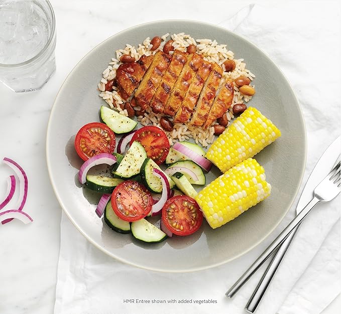 HMR Chicken with Barbecue Sauce Entrée | Pre-packaged Lunch or Dinner | Ready to Eat | 19g of Protein | Low Calorie Food | 7.2oz Serving per Meal | Pack of 6