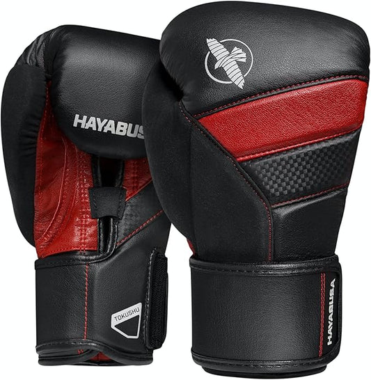Hayabusa T3 Boxing Gloves for Men and Women Wrist and Knuckle Protection, Dual-X Hook and Loop Closure, Splinted Wrist Support, 5 Layer Foam Knuckle Padding