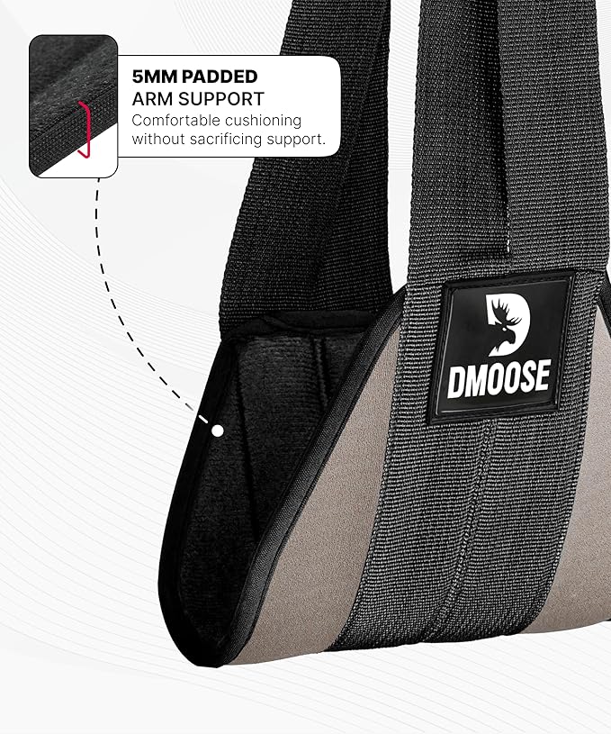 DMoose Fitness Hanging Ab Straps for Pull Up Bar & Core Strength Training - Soft Padded Exercise Straps for Ab Swing & Leg Raises, Hang Bar Strap with 2 Steel Carabiners - Abs Equipment for Home & Gym