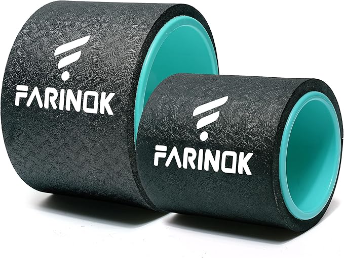 Yoga Wheel Set of 2, Upgraded 10MM Thick Back Wheels for Pain Relief & Stretching, Strongest Back Roller for Deep Tissue Massage, Improving Yoga Poses Backbend