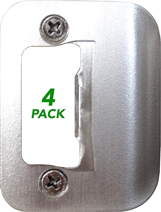 4-Pack Gator Door Latch Restorer - Strike Plate (Satin Nickel)
