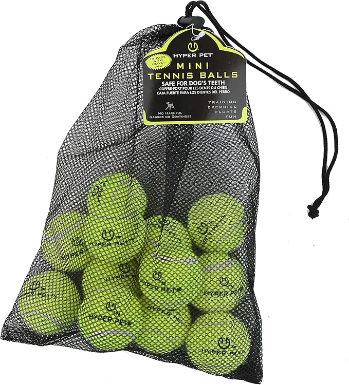 Hyper Pet Mini Tennis Balls for Dogs - 12 Pack (Dog Ball Toys for Exercise, Fetch K9 Mini Kannon K2) Interactive Toys & Tennis Balls - Great for Small Dogs
