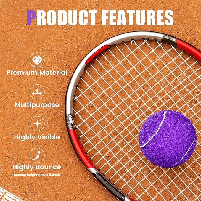 24 Pack Tennis Balls, Training Tennis Balls, Pet Dog Playing Balls, Practice Tennis Balls with Mesh Bag for Transport and Beginner Training