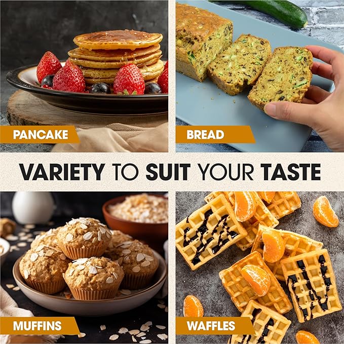 Health One High Protein Pancake & Baking Meal Replacement Powder | 15G Whey & Soy Isolate | GLP-1 Booster | Gluten Free Waffle & Muffin Mix | Just Add Water | No Artificial Sweeteners (15 Servings)