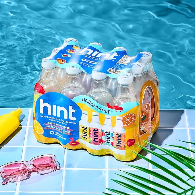 Hint Fruit-Infused Bottled Water, Summer Classics Variety Pack - Sugar Free Flavored Water with Zero Calories, Natural Fruit Essences, and No Artificial Sweeteners - 16 Fl Oz (Pack of 12)